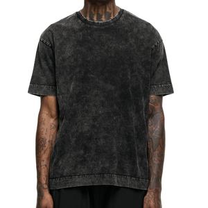 T-shirt graphique surdimensionné en coton lourd pour homme T-shirt court tricoté vintage délavé T-shirt unisexe imprimé vierge délavé à l'acide - Product Image 1