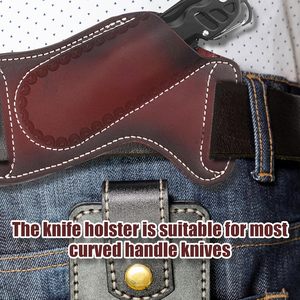 Funda de cuchillo de bolsillo EDC de cuero de grano completo hecho a mano con logotipo personalizado y soporte OEM funda de cuchillo de cuero hecha a mano - Product Image 4