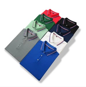 Verano Unisex de alta calidad para camiseta Polo bordada personalizada Casual algodón Spandex camiseta patrón sólido tamaño de hombres y mujeres - Product Image 3