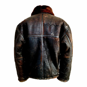 Nuevas chaquetas bomber de cuero de invierno para hombre con técnicas bordadas de forro de piel para clima frío con Cuello de piel - Product Image 4