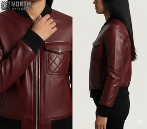 Chaqueta universitaria bordada de diseño personalizado para mujer Chaqueta de abrigo de invierno al por mayor más vendida Chaqueta de cuero personalizada para mujer - Product Image 6
