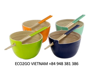 Hot Trend Natural Spun <b>Bamboo</b> Bowl/Spun <b>Bamboo</b> <b>Fiber</b> Bowl for Salad Serving 100% Handmade - Product Image 2