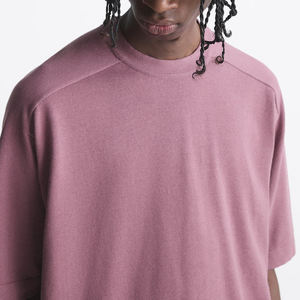 Vente en gros 100% coton t-shirt de haute qualité poids lourd surdimensionné conception personnalisée 180 g/m² tissu tricoté grande taille - Product Image 5