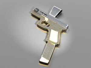 Colgante de diamante de pistola de plata de ley 925 de alta calidad, Diamante cultivado Leb, estilo Hip Hop personalizado, regalo perfecto para hombres para él - Product Image 5
