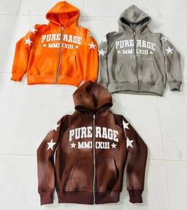 Conjunto de Sudadera con Capucha y Pantalones Jogger de Felpa de Algodón de 400 GSM Personalizados, con Apliques, Serigrafía, Bordado Desgastado, Parche, Lavado Ácido DTG - Product Image 6