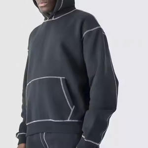 Wholesale Custom Hoodie Custom Contract <b>Stitch</b> Mens Sweatshirts Oversized Thick Heavyweight High Quality Pullover <b>Hoodies</b> - Product Image 5