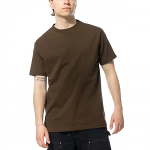 เสื้อยืดผ้าฝ้ายหนาสำหรับผู้ชาย300gsm หนาคอกลมพร้อมไหล่ตกไซส์ใหญ่พิเศษ - Product Image 1