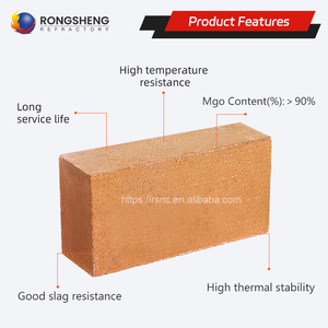 Ladrillo Refractario de Magnesio de Alta Temperatura, Excelente Resistencia a la Escoria, Ladrillos de Magnesia Sinterizada para Revestimiento de Hornos de Acero - Product Image 2