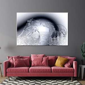 Tableau sur toile élégant avec motif d'ours : Décoration murale abstraite moderne imprimée, 1P : Prêt à accrocher - Product Image 1