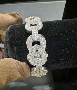 VVS Moissanite 925 <b>Sterling</b> <b>Silver</b> <b>Bracelet</b> 14MM 8 Inches Diamond Genre <b>Bangles</b> & <b>Bracelets</b> - Product Image 3