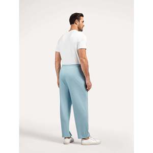   Pantalon de pyjama large pour homme, motif de Noël, en coton et soie tricotés, décontracté, sans manches, court, pour l'hiver - Product Image 4