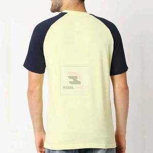 Cómodas camisetas para hombre con logotipo personalizado transpirable poliéster/algodón tejido patrón sólido diseño en blanco - Product Image 3