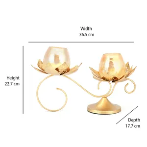 Gran oferta candelabro de candelita de hadas de Metal romántico de alta calidad hecho a mano de hierro bodas cumpleaños Navidad estilo de diseño de lujo - Product Image 5