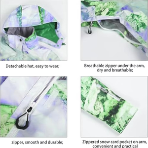 Winter Windproof Waterproof Breathable Durable <b>Ski</b> Suit Set Detachable Skiing Snowboarding <b>Jacket</b> and Pants with Zipper - Product Image 6