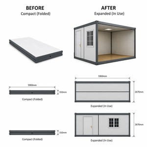 Foldable <strong>Flat</strong> <strong>Pack</strong> Container House Prefab Modular Cabin Steel Structure For Office Shop Site Accommodation - Product Image 4