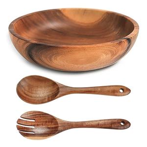 Tazón de masa de madera de mango desechable único con soporte Durable y apto para lavavajillas Tazón de servicio ecológico para fiestas - Product Image 1