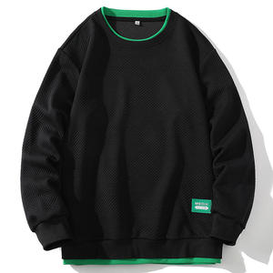 Sudadera de Manga Larga para Hombre, 100% Algodón, Cuello Redondo, Estilo Holgado, Informal, para Invierno, Diseño Liso, Secado Rápido, Resistente al Viento - Product Image 2