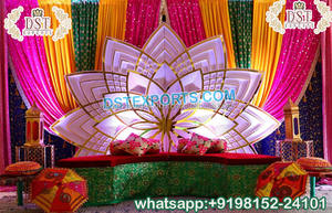 Punjabi-Set de decoración de escenario con temática de Virsa para mujer, hermoso Mehndi y Sangeet, decoración nocturna, Punjabi, juego de función de boda - Product Image 5