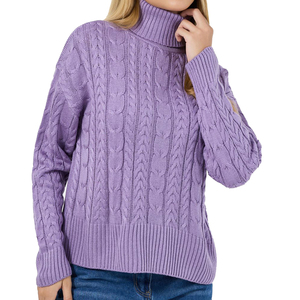 Sweat-shirt surdimensionné en molleton de coton pour femme, col rond, hiver, avec logo personnalisé sur le devant - Product Image 2