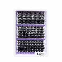Kit d'extensions de cils DIY transfrontalier 60D 80D 100D, faux cils en grappe naturels, volumineux et bouclés