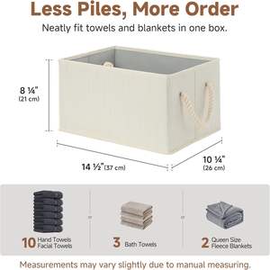 Panier de rangement pliable personnalisé OEM, cubes et bacs avec poignées, tissu moderne de luxe, rangement pour chaussures de placard, vente en gros - Product Image 4