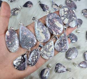 Porcelana jaspe piedra preciosa cabujón colgante Premium bisel conjunto joyería natural piedra preciosa - Product Image 2