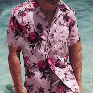 Vêtements de plage Shorts Costume Survêtement d'été Ensemble de shorts boutonnés T-shirt rayé Short à manches courtes et ensemble de t-shirts pour hommes - Product Image 4