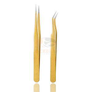 Wholesale Custom Multi Color <b>Eyelash</b> <b>Tweezers</b> Customized Stainless Steel Anti-Static Gold <b>Eyelash</b> <b>Tweezers</b> - Product Image 1