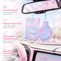 Vente en gros d'ornements en papier parfumés personnalisés mignons en forme d'animaux marins, parfum longue durée, désodorisant pour voiture avec cordon élastique