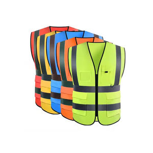 Gilet fluorescent léger haute visibilité avec bande réfléchissante argentée pour une utilisation quotidienne industrielle et extérieure - Product Image 1