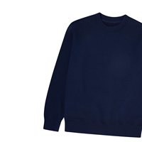Sudadera Unisex Premium Azul Marino con Cuello Redondo, Cómoda, de Manga Larga, Informal, a la Moda, para Hombre y Mujer, con Bordado Moderno