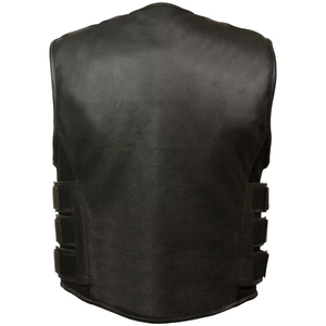 Gilet en cuir de moto design pour hommes, toutes tailles et couleurs disponibles, cuir véritable professionnel pour motocycliste, sans manches - Product Image 4