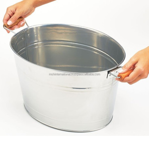 Grand seau à glace portatif d'intérieur extérieur pour le baquet ovale en acier galvanisé de boisson de bière de partie - Product Image 4