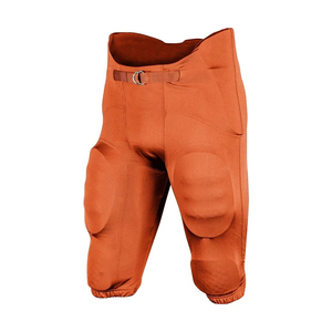 Pantalon de football américain rembourré orange pour homme avec fermeture à ceinture, coupe athlétique, toutes saisons, couleur unie, matière polyester - Product Image 1