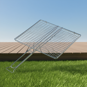 Parrilla de barbacoa de doble malla cromada pulida (45x40cm) sin patas B04045 - Product Image 3