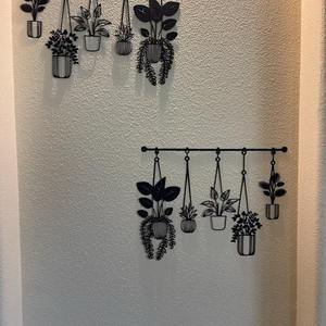 Decoración de Pared de Metal con Plantas Colgantes en Negro, Estilo Estético, para Dormitorio, Espacio Relajante, Cafetería y Estudio, Hecho a Mano en India - Product Image 5