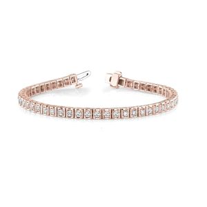 Round Cut Diamond Alinta In Line Prong Set Pulsera de tenis para mujer - Product Image 3