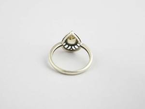 ลูกแพร์ซิทรีนธรรมชาติสำหรับผู้หญิง925แหวนซ้อนกันได้ทำด้วยมือเงิน - Product Image 6