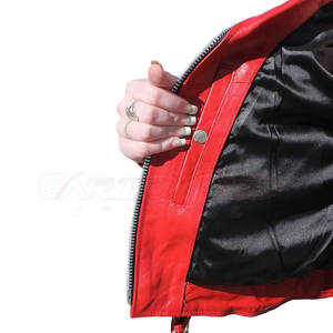 Chaqueta de cuero de moto para mujer, Venta caliente, nuevo diseño, cremallera, Calidad a prueba de viento, técnicas impresas para ciclistas, cuero nuevo caliente - Product Image 4