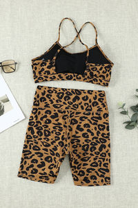 Ensemble de soutien-gorge et short de sport pour femmes, style 2026, imprimé léopard par sublimation, pour la salle de sport, le fitness, la course à pied, ensemble de yoga sublimé pour femmes - Product Image 6