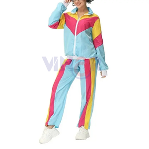 ชุดวอร์มกันลมมีฮู้ดสีพื้นสำหรับผู้หญิงชุด2ชิ้นระบายอากาศน้ำหนักเบาปรับแต่งได้ - Product Image 3