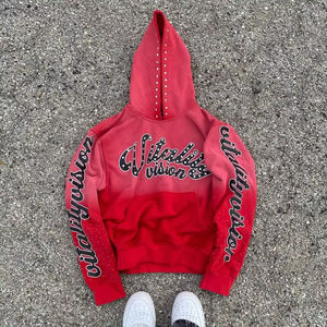 เสื้อฮู้ดผู้ชายแฟชั่นใหม่ สไตล์ลำลอง ปักลายเพชร ประดับโลโก้สีตามสั่ง ผ้าคอตตอนผสม สตรีทแวร์ - Product Image 6