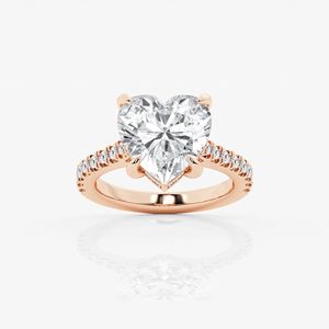 Anillo de Compromiso con Halo Oculto en Forma de Corazón para Mujer - Product Image 1