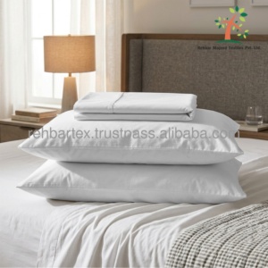 Sábana de percal peinada de 200 hilos, tela fresca, transpirable y duradera con tacto suave, ideal para uso hotelero e institucional. - Product Image 5