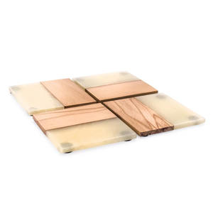 Posavasos de té de madera maciza decorativos de resina artística clásica, almohadilla de aislamiento de resina, posavasos personalizados para el hogar y la cocina - Product Image 6