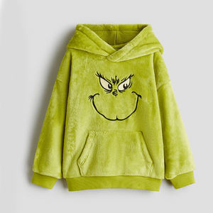 Sudadera con Capucha para Niñas, Estilo Holgado, Color Sólido, Felpa, Hombros Caídos, Suave y Cómoda, Ropa Casual - Product Image 1