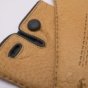 Guantes de Cuero Lisos Color Bronceado, Diseño Nuevo, Color Personalizado, Cálidos, Elegantes, Transpirables y Ecológicos para Invierno - Product Image 3