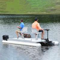 Kinocean 2 personnes Mini pédale en aluminium ponton bateau gonflable pêche en plein air et bateau à rames de croisière à vendre