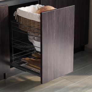 Emuca Titane 400 mm carrello estraibile in acciaio grigio antracite cassetti a chiusura morbida con modulo di fissaggio inferiore - Product Image 3