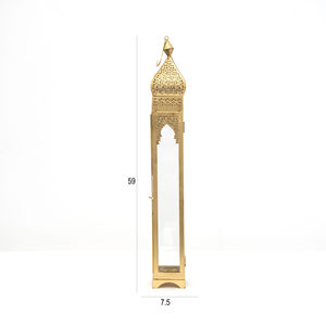 เชิงเทียนโมร็อกโกทรงสูงสีทองคลาสสิก รอมฎอน 2026 ทำด้วยมือสำหรับตกแต่งบ้าน - Product Image 6